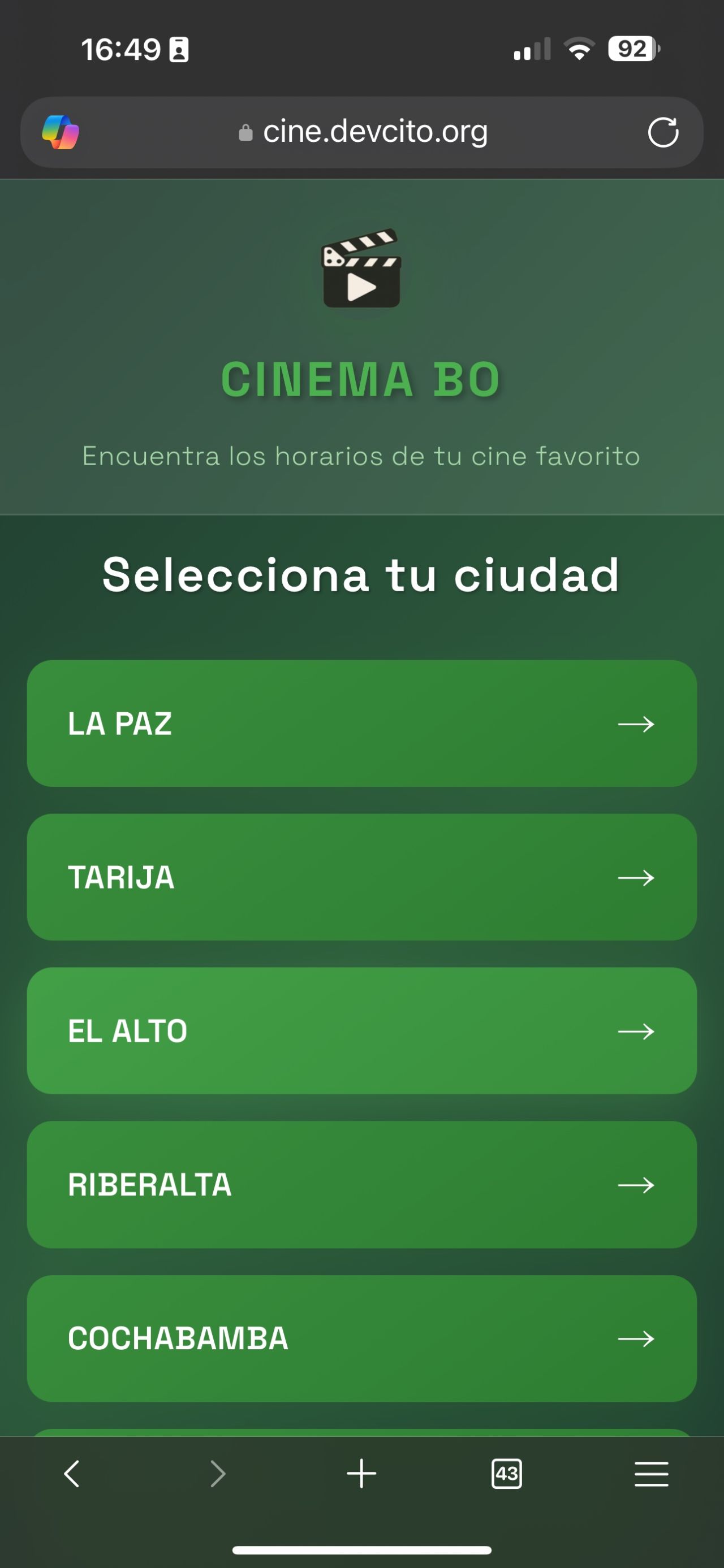HorariosCines